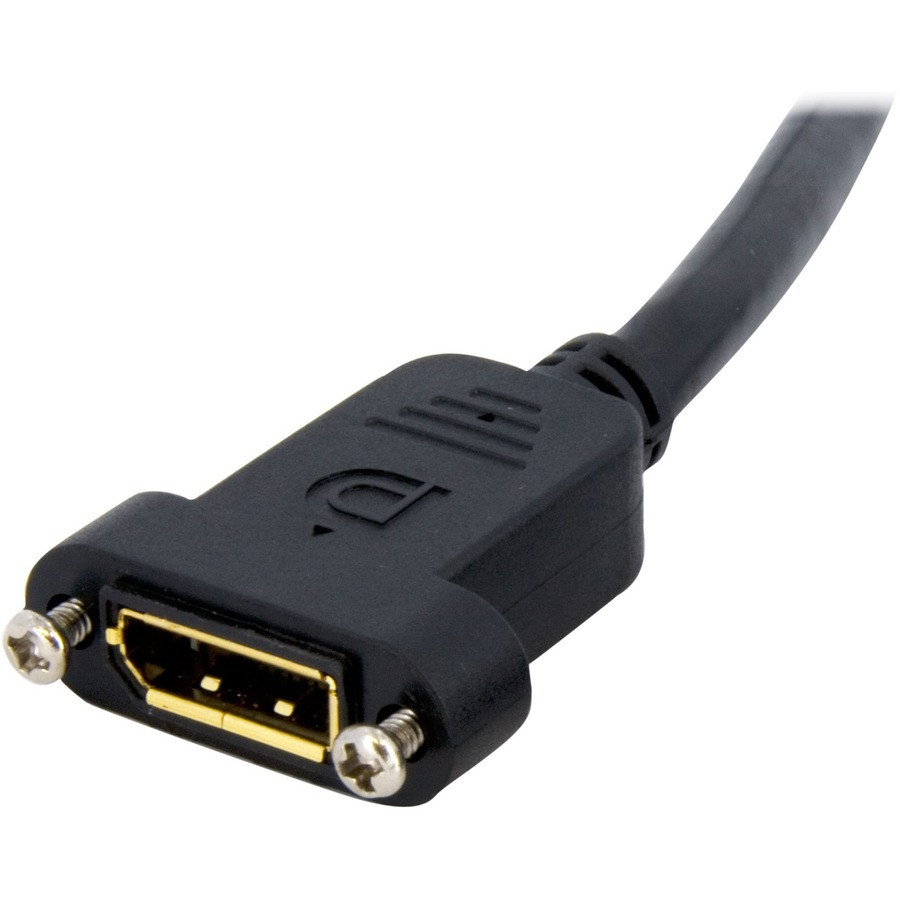 StarTech.com DPPNLFM3 StarTech.com 3ft (1m) Panel Mount DisplayPort Cable, 4K x 2K Video, DisplayPort 1.2 Extension Cable Male to Female, DP Extender Cord