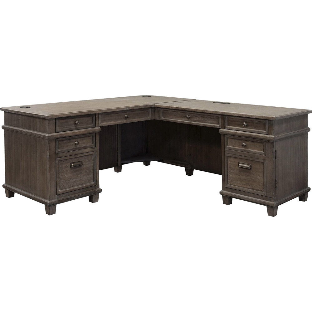 Martin Furniture Martin IMCA684RRR Martin Carson L Desk with Right Return, Pencil, Utility and File Drawers