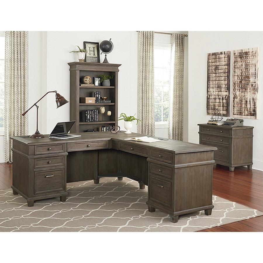 Martin Furniture Martin IMCA684RRR Martin Carson L Desk with Right Return, Pencil, Utility and File Drawers