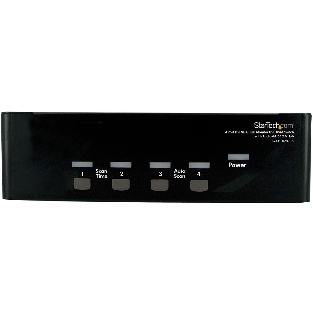 StarTech.com SV431DDVDUA StarTech.com 4 Port DVI VGA Dual Monitor KVM Switch with Audio & USB Hub