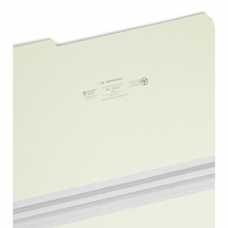 Smead Manufacturing Company Smead 18234 Smead 1/3 Tab Cut Legal Recycled Top Tab File Folder