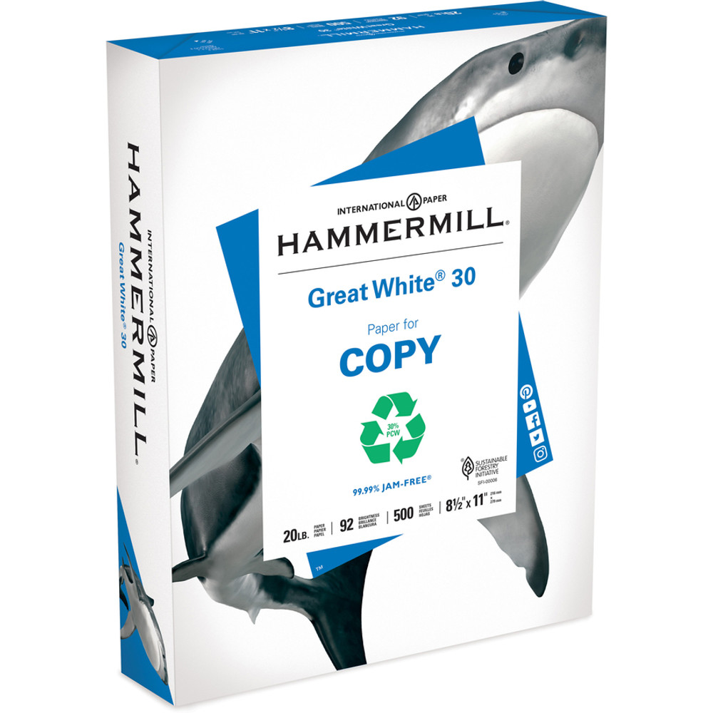 International Paper Company Hammermill 86700PL Hammermill Great White Recycled Copy Paper - White