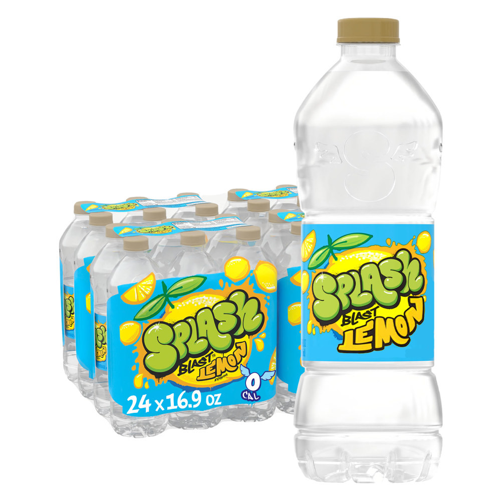 NESTLE WATERS NORTH AMERICA 12184443 Splash Refresher Lemon Flavor Water Beverage 16.9 FL OZ Plastic Bottle Pack of 24
