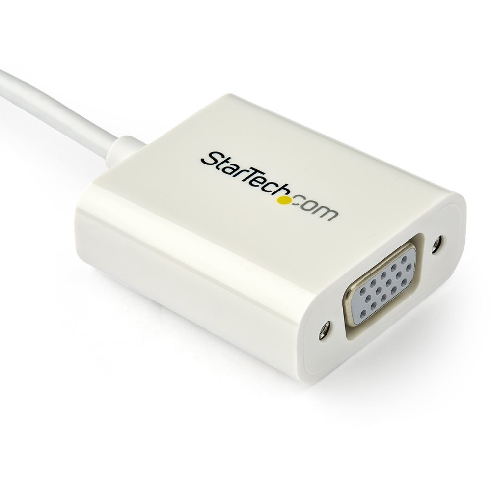 StarTech.com CDP2VGAW StarTech.com USB-C to VGA Adapter - White - Thunderbolt 3 Compatible - USB C Adapter - USB Type C to VGA Dongle Converter