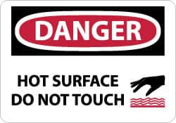 AccuformNMC Accident Prevention Label: "Danger - Hot Surface - Do Not Touch", Rectangle, 5" Wide, 3" High D559AP