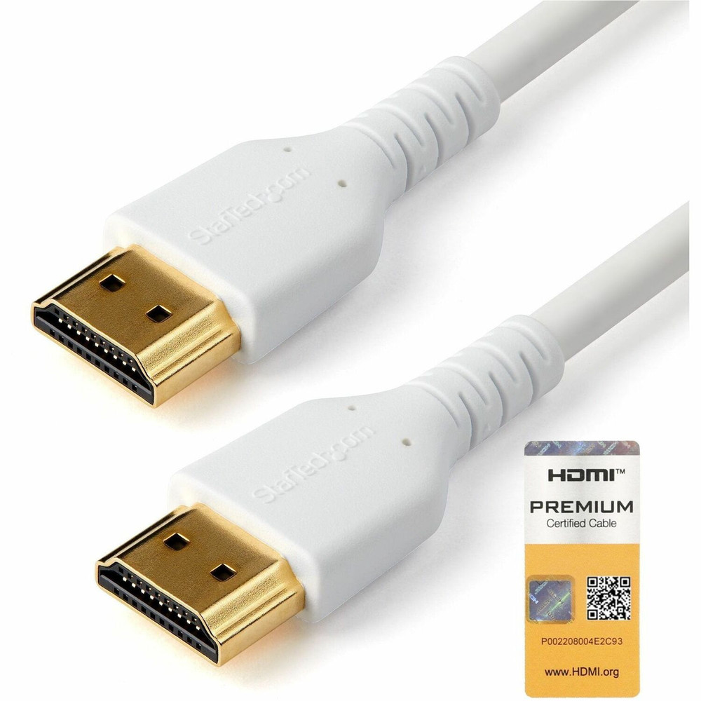 StarTech.com RHDMM2MPW StarTech.com 2m Premium Certified HDMI 2.0 Cable with Ethernet - 6ft High Speed UHD 4K 60Hz HDR Durable Rugged Ultra HD HDMI Monitor Cord