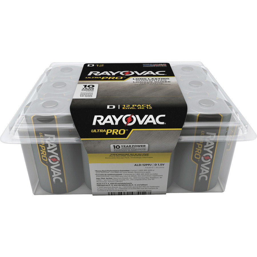 Energizer Holdings, Inc Rayovac ALD12FCT Rayovac Ultra Pro Alkaline D Battery 12-Packs