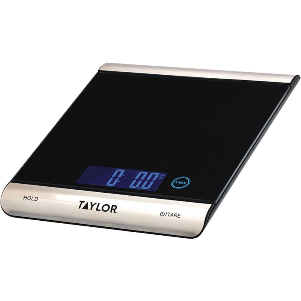 LIFETIME BRANDS INC. 3851 Taylor 3851 High-Capacity Digital Kitchen Scale - 33 lb - Black, Brushed Stainless Steel