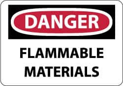 AccuformNMC Chemical & Hazardous Material Sign: Rectangle, "Danger, Flammable Materials" D39EB