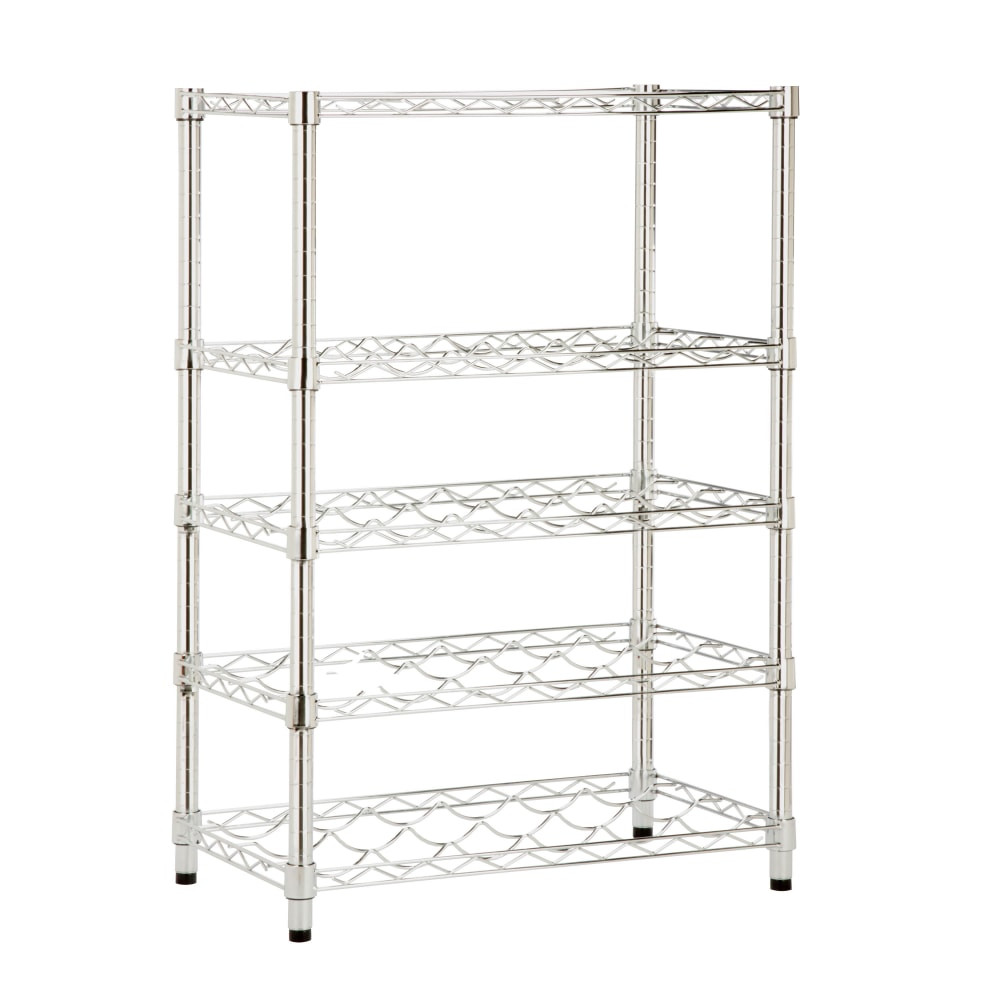 HONEY-CAN-DO INTERNATIONAL, LLC Honey Can Do SHF-03617 Honey-Can-Do Steel Adjustable Wine Rack, 4-Tiers, Chrome