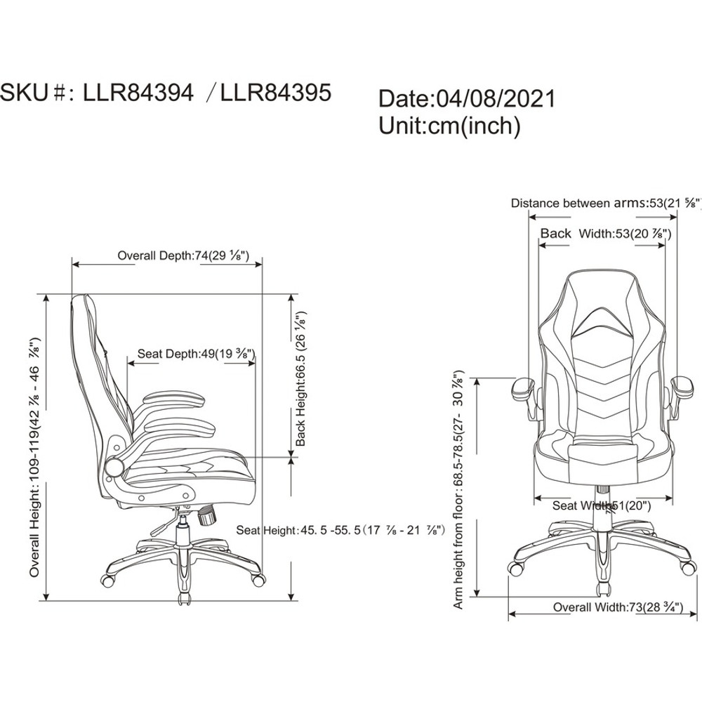 Lorell 84395 Lorell High-Back Gaming Chair