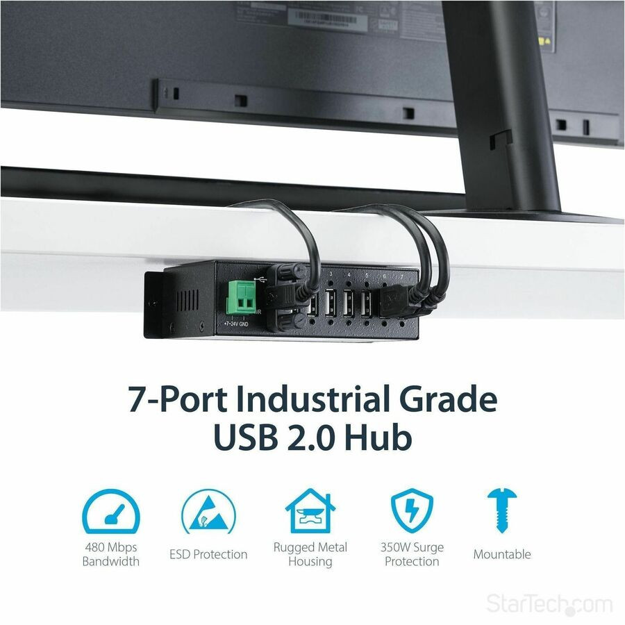 StarTech.com ST7200USBM StarTech.com Mountable Rugged Industrial 7 Port USB 2.0 Hub