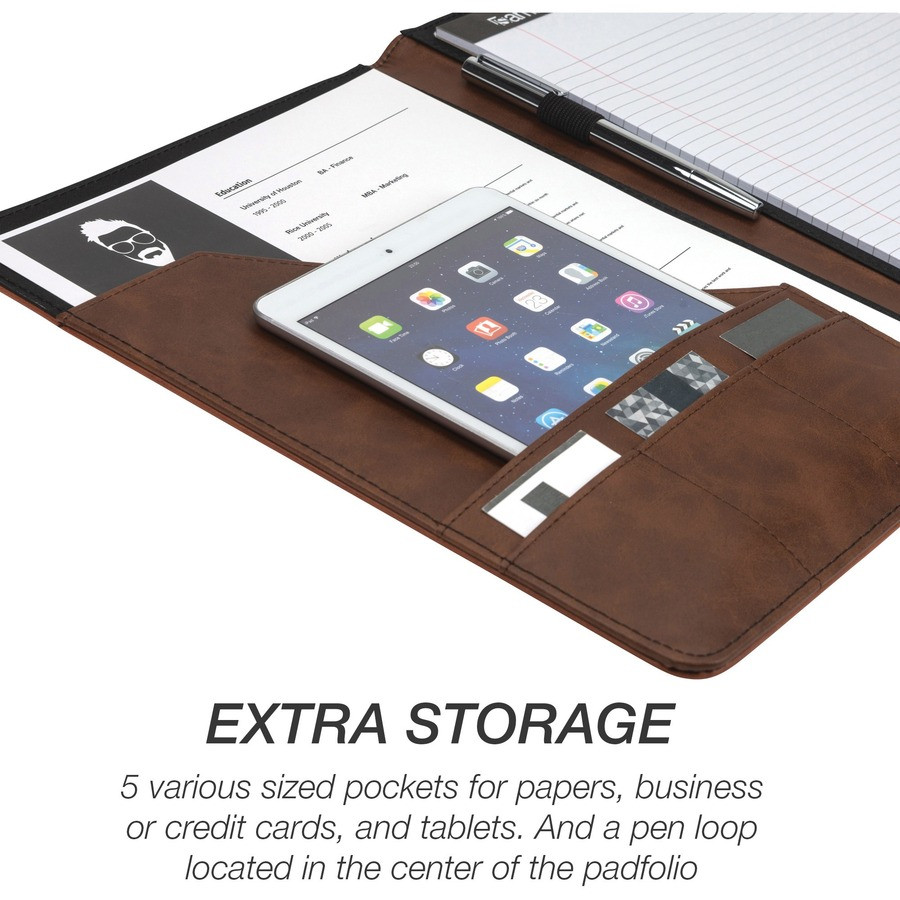 Samsill Corporation Samsill 71656 Samsill Two-Tone Padfolio, Resume Portfolio, Business Portfolio, with 8.5 x 11" Writing Pad, Brown and Dark Brown (71656)
