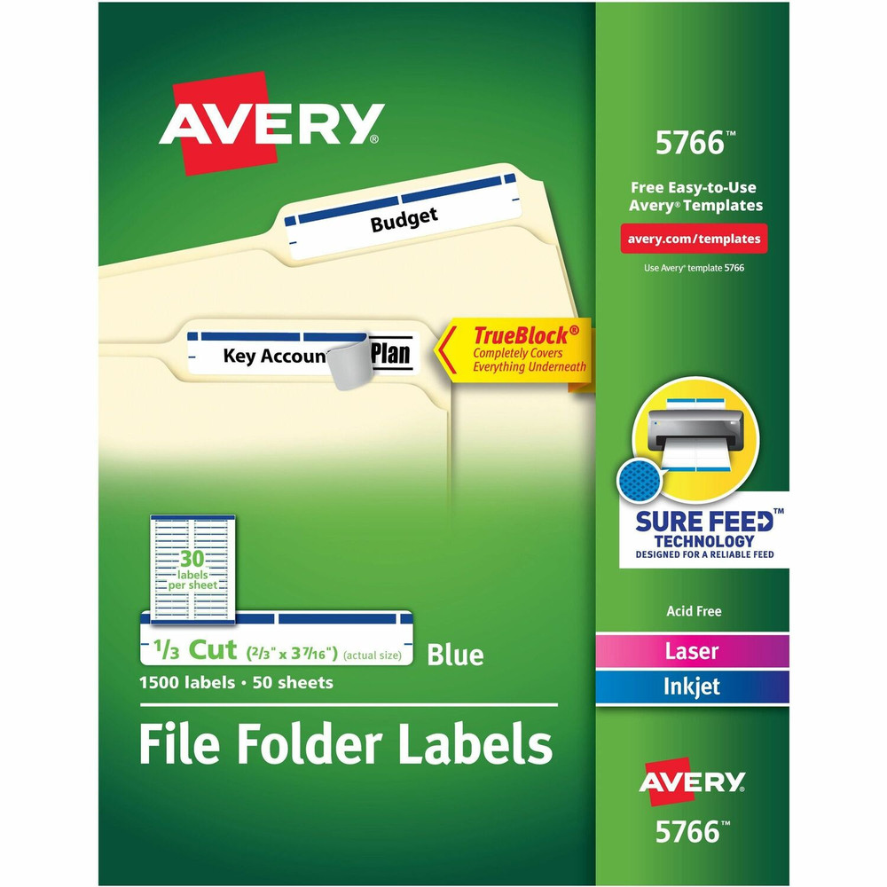 Avery Avery&reg; 5766 Avery&reg; TrueBlock File Folder Labels