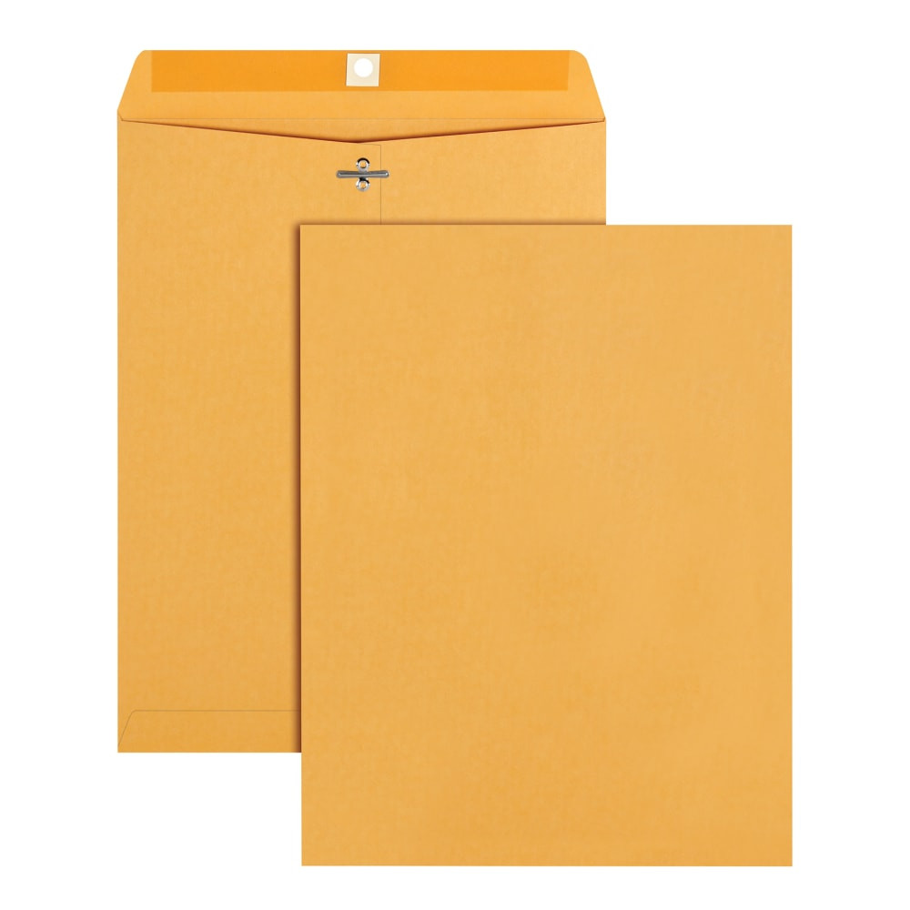 Large clasp envelopes are a staple in any office. Whether you need to mail a large document or just keep the pages of your annual report together in your desk, these Office Depot manila clasp envelopes can help.  Reinforced metal clasp closure helps secure your documents inside the brown envelopes.  Box of 100 envelopes.  Contains Recycled Content - See Specs for Details.