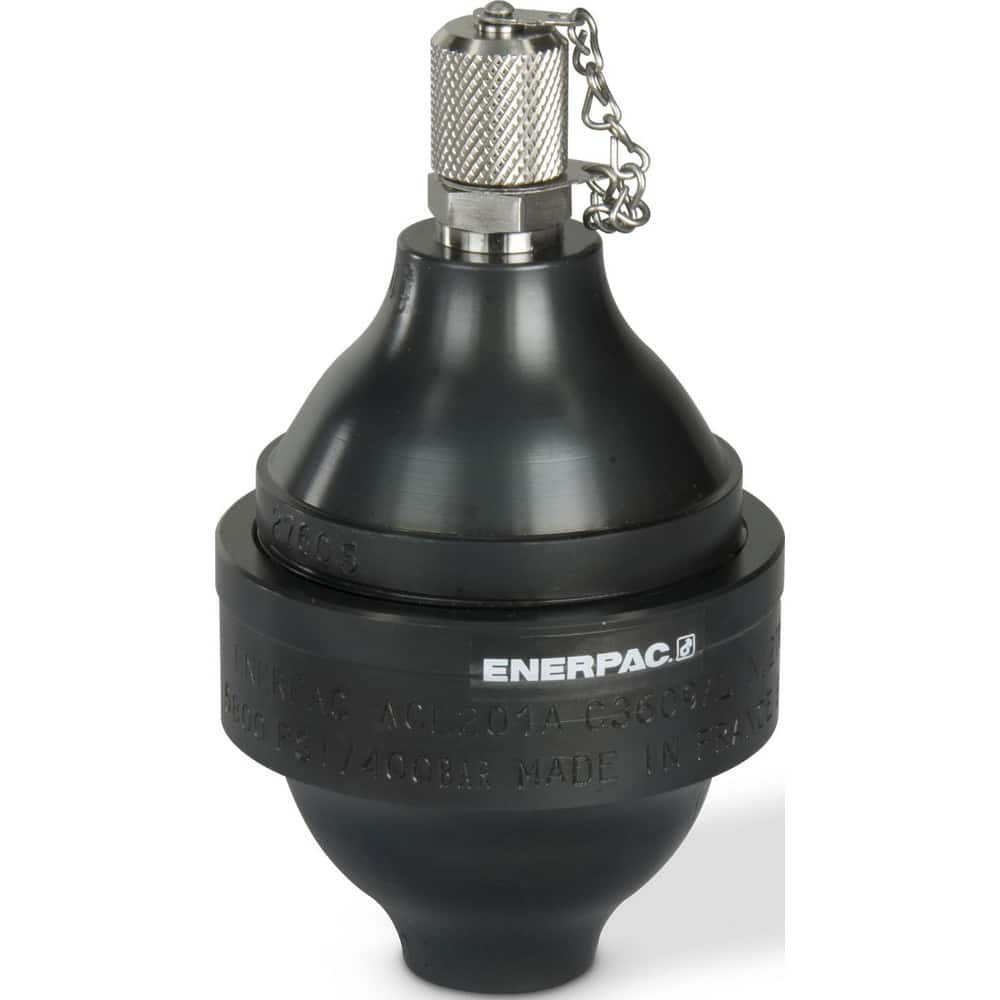 Enerpac ACL201A Diaphragm Accumulators; Charged: Yes ; Capacity: 7.700 ; Maximum Working Pressure: 5000.000 ; Diaphragm Material: NBR ; Overall Height: 5.39in ; Port Thread Size: SAE #6