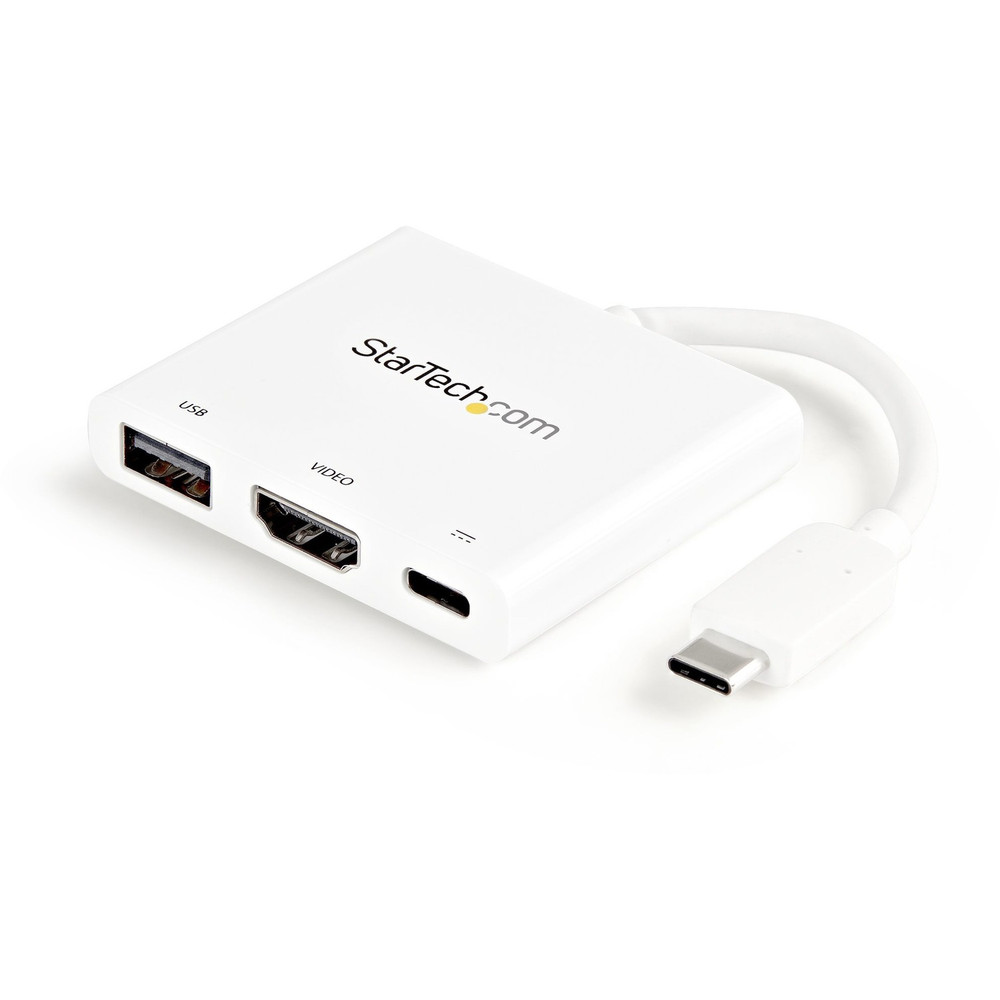 StarTech.com CDP2HDUACPW StarTech.com USB C Multiport Adapter with HDMI 4K & 1x USB 3.0 - PD - Mac & Windows - White USB Type C All in One Video Adapter