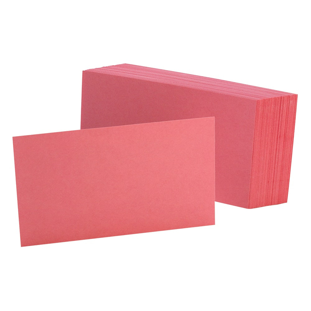 TOPS BRANDS Oxford 7320CHE  Color Index Cards, Unruled, 3in x 5in, Cherry, Pack Of 100