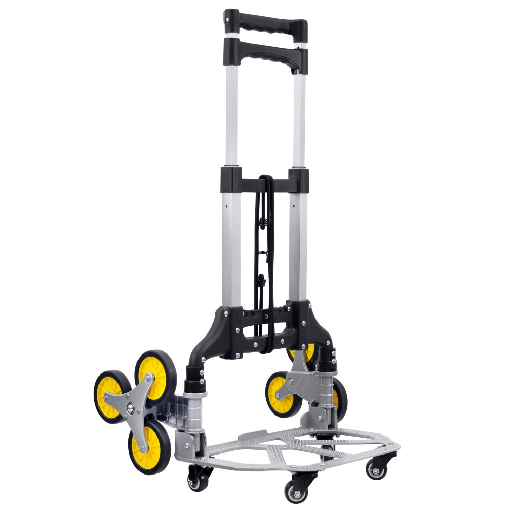 TRANSFORM PARTNERS LLC MI-953 Mount-It! MI-953 Steel Tri-Wheel Stair Climber Hand Truck, 42inH x 15-1/4inW x 17inD, Silver/Yellow/Black