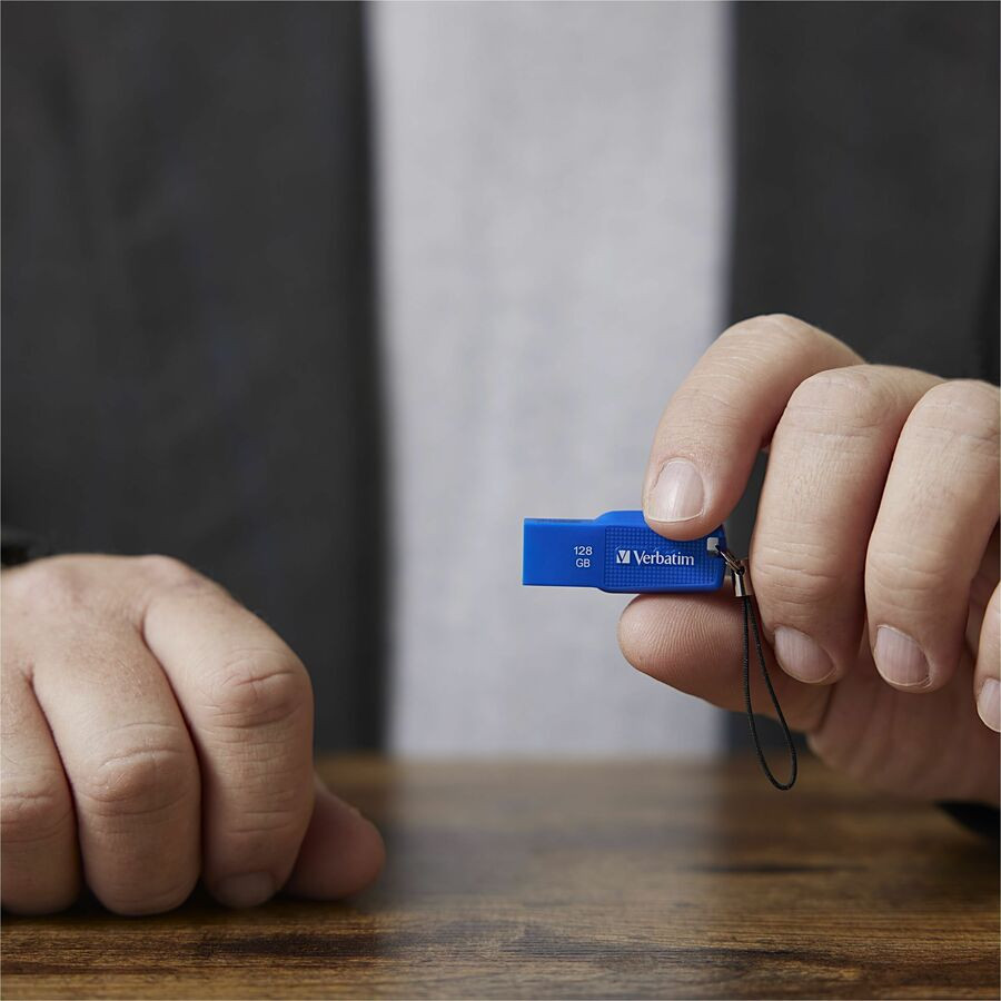 Verbatim America, LLC Verbatim 70880 Verbatim 128GB Ergo USB 3.0 Flash Drive - Blue