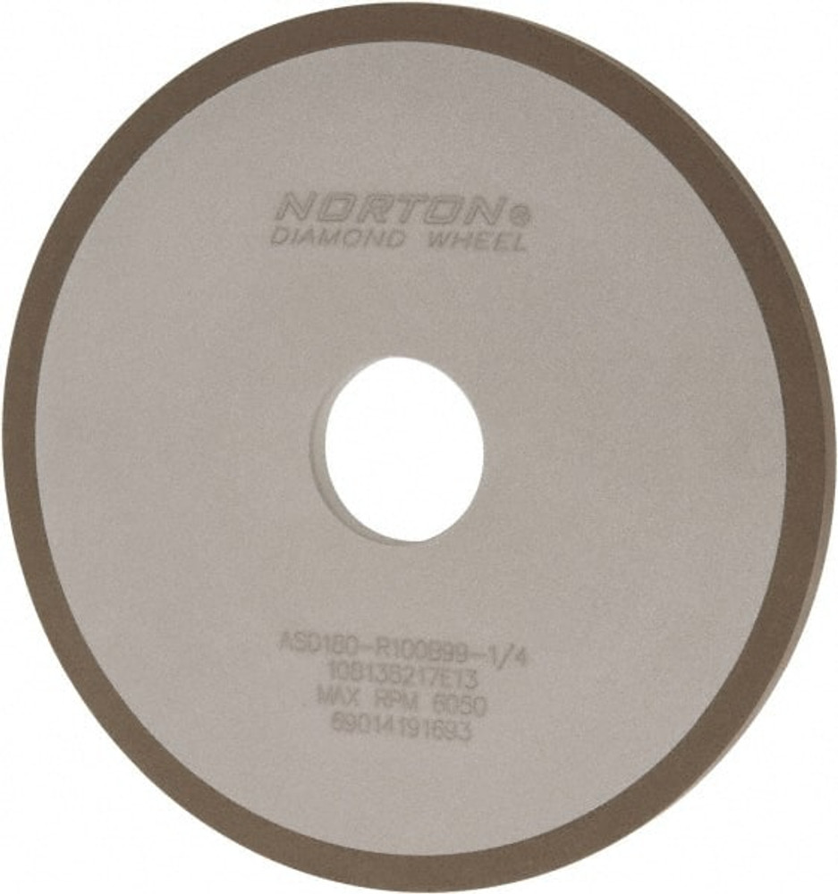 Norton 69014191693 Surface Grinding Wheel: 6" Dia, 1/4" Thick, 1-1/4" Hole, 180 Grit