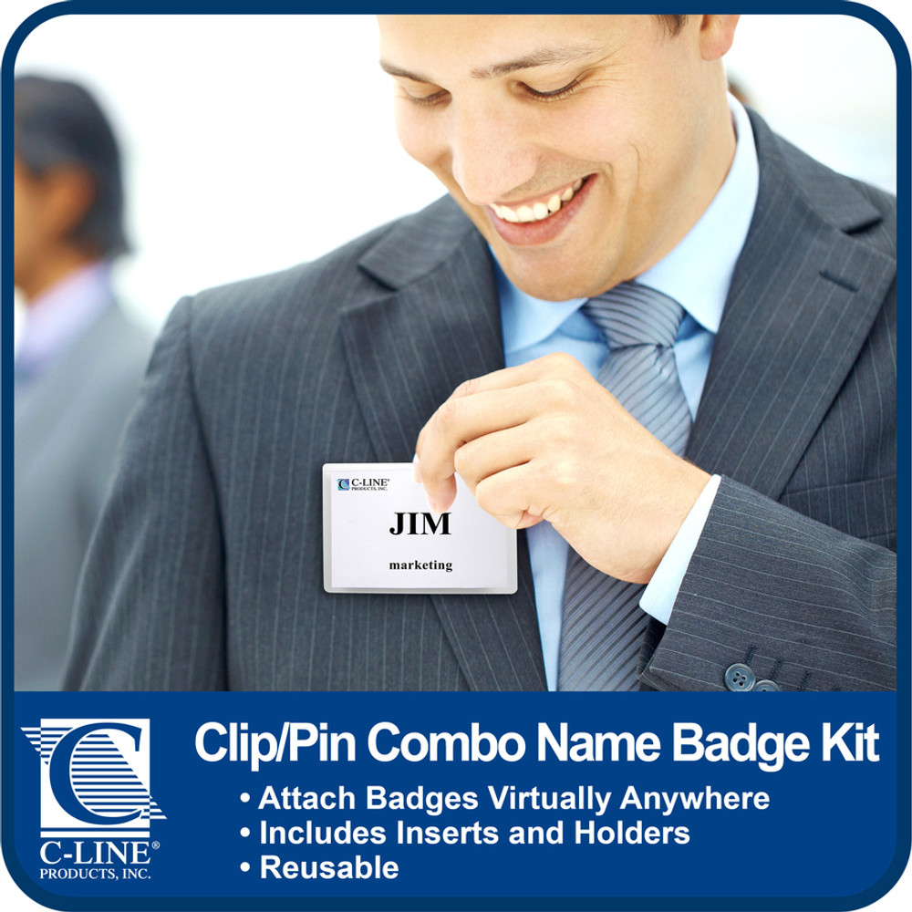 C-Line Products, Inc C-Line 95743 C-Line Clip/Pin Combo Style Name Badges