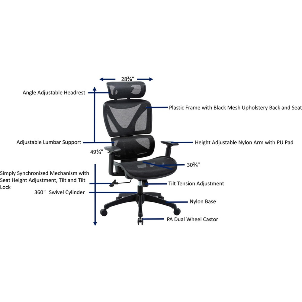 Lorell 84396 Lorell High-back Mesh Chair