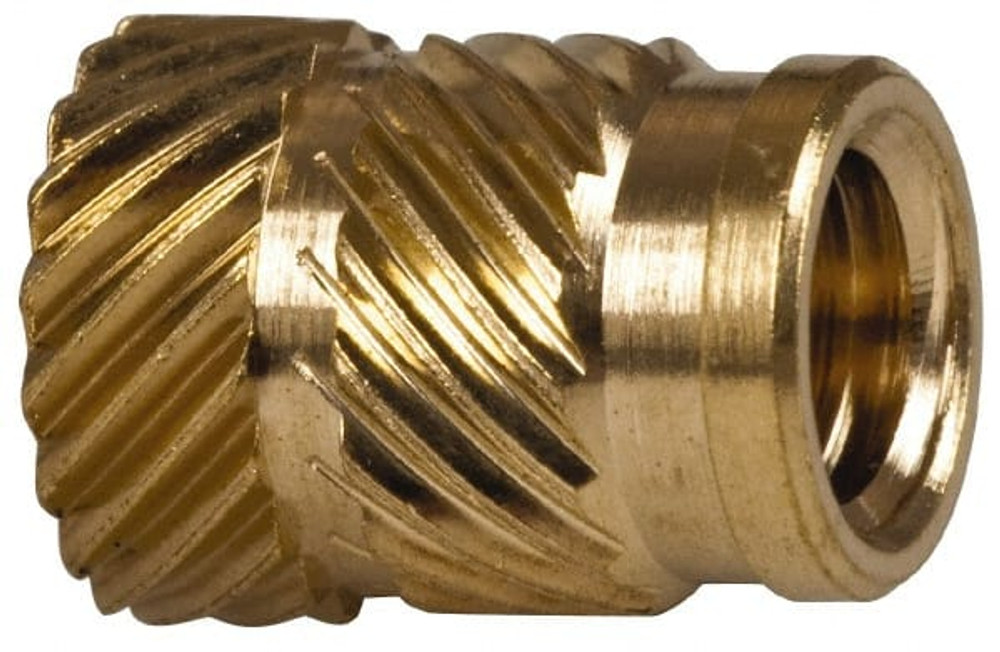 E-Z LOK HI-132-WH 1/4" Drill, 10 32 UNF, 0.278" Diam, Brass Unheaded Heat Installed Threaded Insert