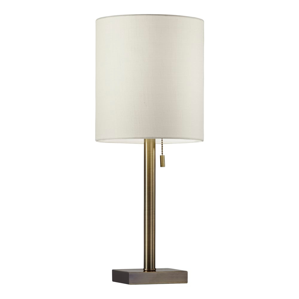 ADESSO INC Adesso 1546-21  Liam Table Lamp, 22inH, White Shade/Antique-Brass Base