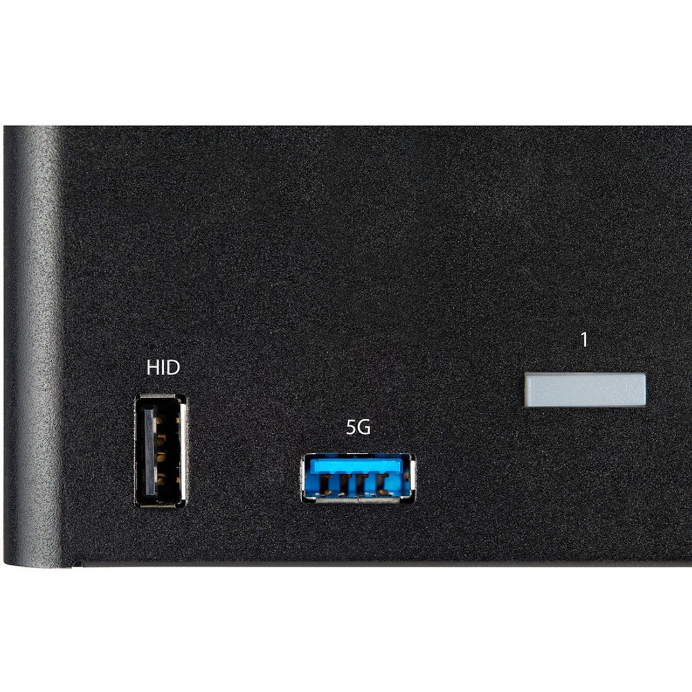 StarTech.com SV231TDPU34K StarTech.com 2 Port Triple Monitor DisplayPort KVM Switch 4K 60Hz UHD HDR, DP 1.2 KVM Switch, 2-Pt USB 3.0 Hub, 4x USB HID, Audio, Hotkey