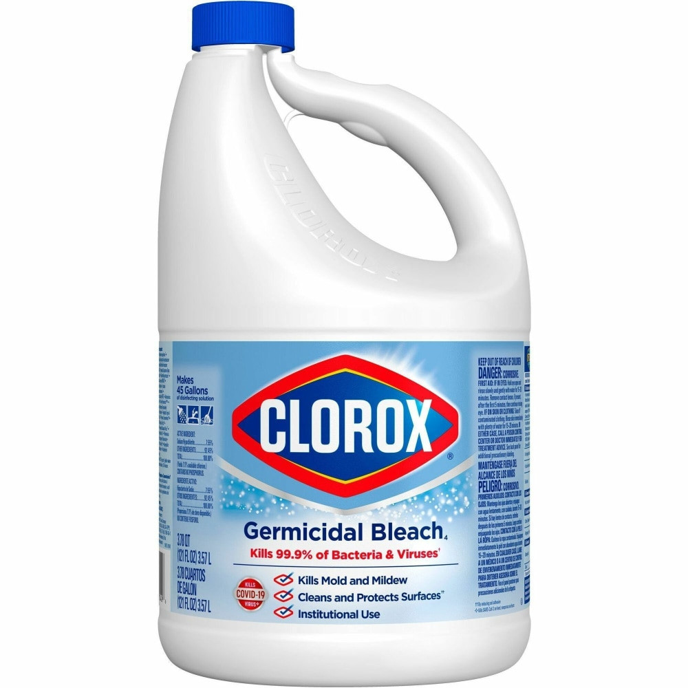 THE CLOROX COMPANY Clorox 32429  Germicidal Bleach - Concentrate Liquid - 121 fl oz (3.8 quart) - Regular Scent - 1 Each - White