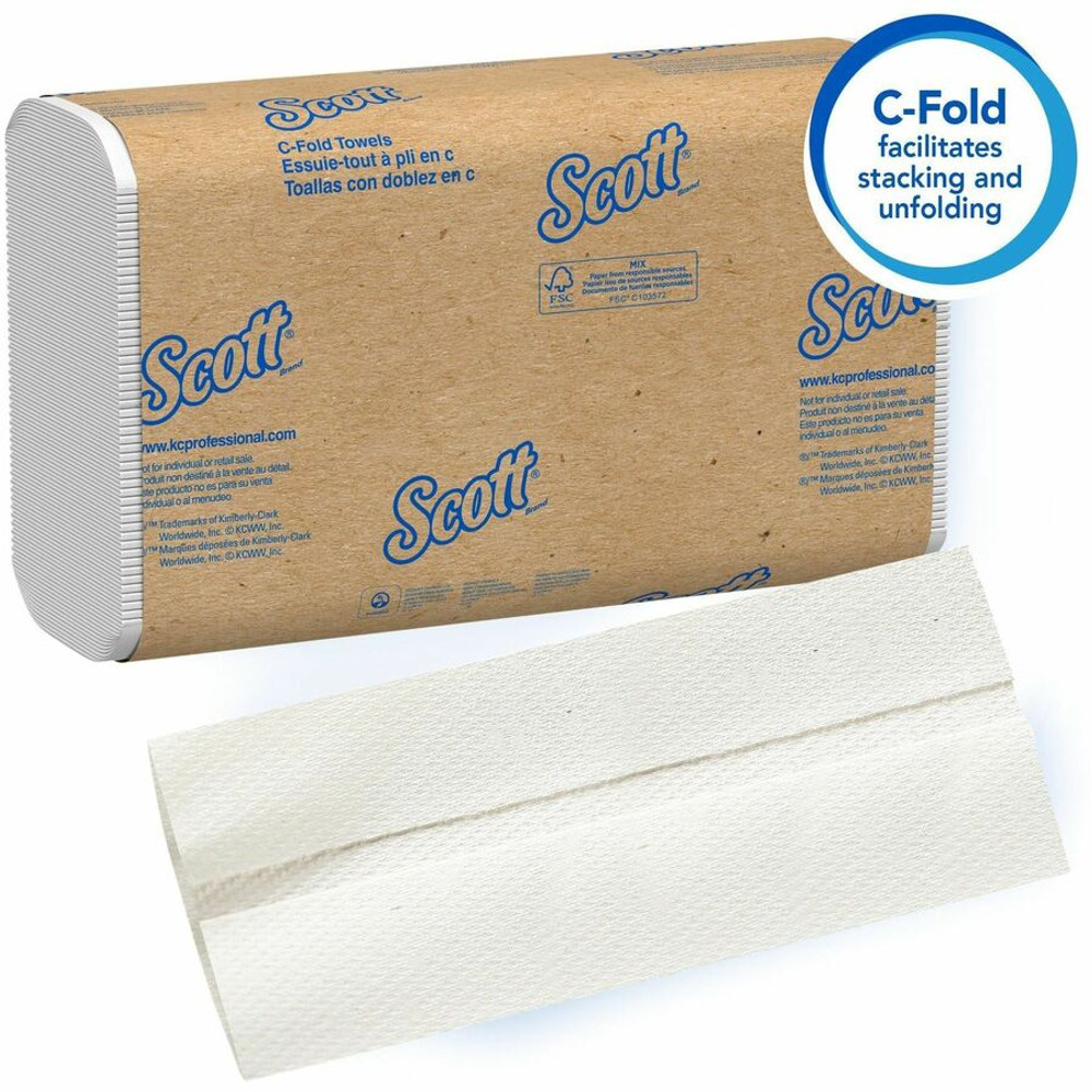 Kimberly-Clark Corporation Scott 01510 Scott Essential C Fold Paper Towels with Fast-Drying Absorbency Pockets