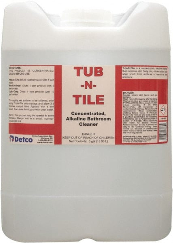 Detco 1786-C05 Tub-N-Tile, 5 Gal Cube, Alkaline Bath Fixture Cleaner