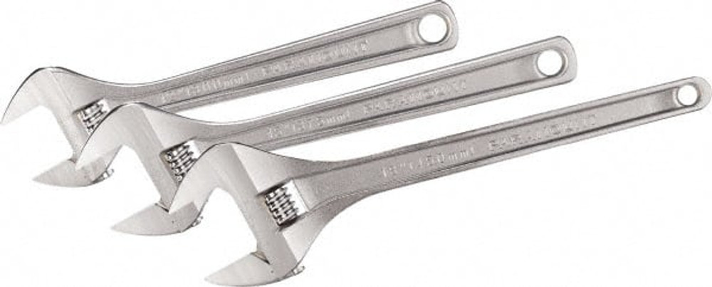 Paramount 7932210/7932206 Adjustable Wrench Set: 3 Pc, 12" 15" & 18" Wrench, Inch