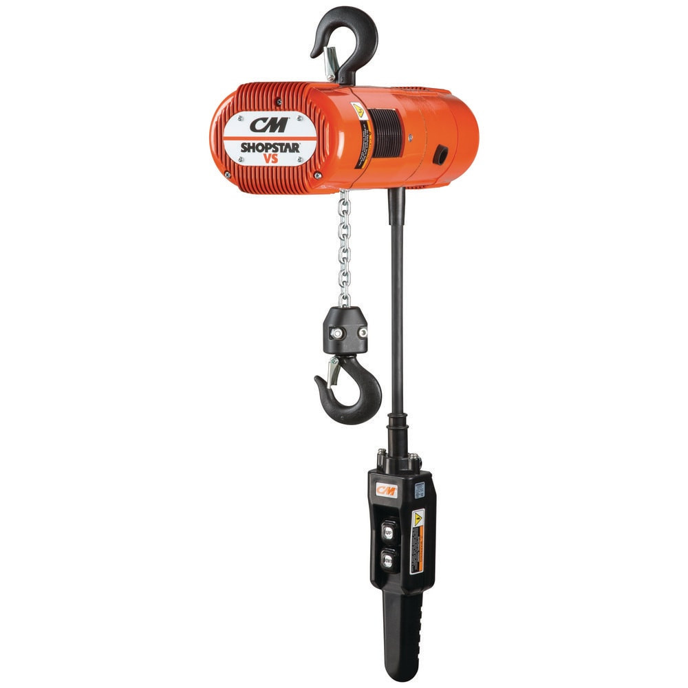 CM VS1100A2 Electric Chain Hoist: 1,100 lb Working Load Limit