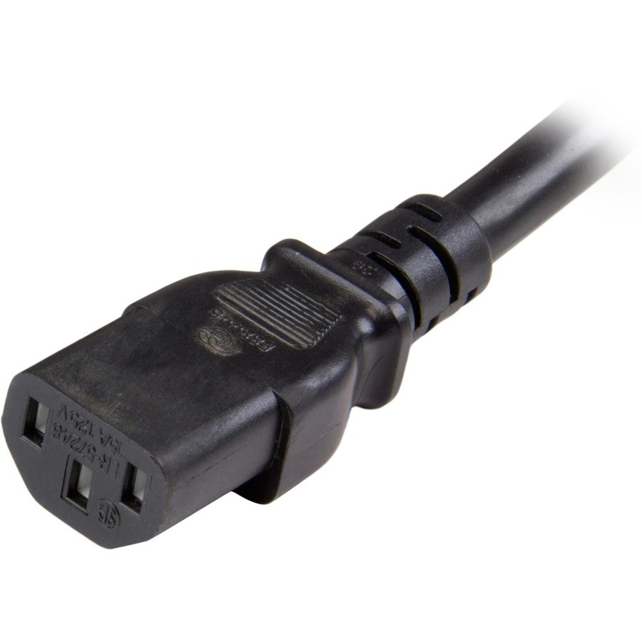 StarTech.com PXTC13C20143 StarTech.com 3ft (1m) Heavy Duty Extension Cord, IEC C13 to IEC C20 Black Extension Cord, 15A 125V, 14AWG, Heavy Gauge Power Cable