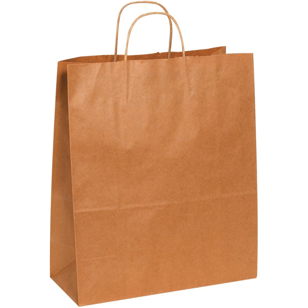 B O X MANAGEMENT, INC. BGS105K Partners Brand Paper Shopping Bags, 15 3/4inH x 13inW x 6inD, Kraft, Case Of 250