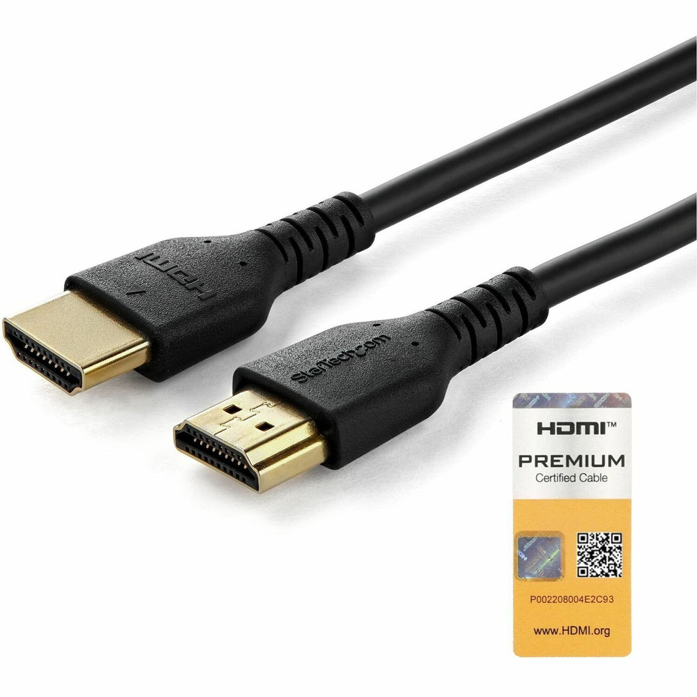 StarTech.com RHDMM1MP StarTech.com 1m Premium Certified HDMI 2.0 Cable with Ethernet - 3ft High Speed UHD 4K 60Hz HDR Durable Rugged Ultra HD HDMI Monitor Cord