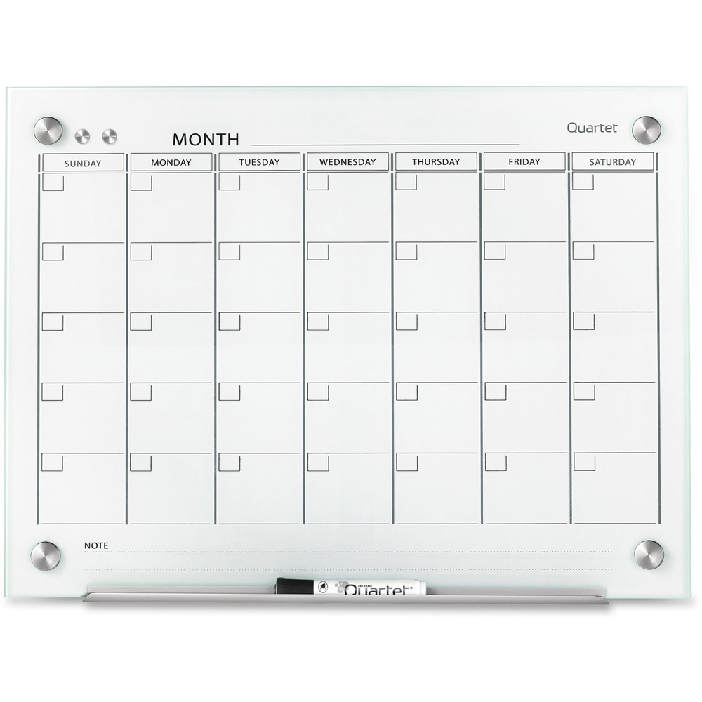 ACCO Brands Corporation Quartet GC2418F Quartet Infinity Glass Glass Dry-Erase Calendar Board