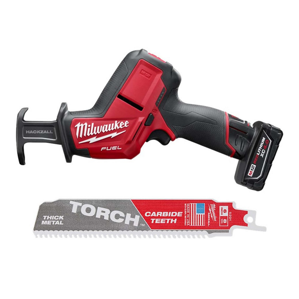 Milwaukee Tool 4290150/9078853 Cordless Reciprocating Saws; Voltage: 12.00 ; Strokes per Minute: 0 to 3000 ; Stroke Length (Inch): 5/8 ; Stroke Type: Straight ; Cutting Action: Straight ; Battery Chemistry: Lithium-ion