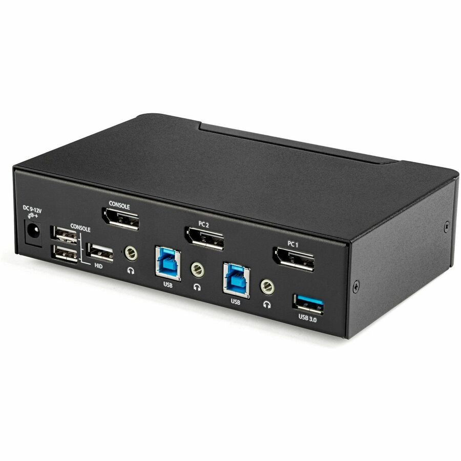 StarTech.com SV231DPU34K StarTech.com 2 Port DisplayPort KVM Switch - 4K 60Hz - Single Display - UHD DP 1.2 USB KVM Switch with USB 3.0 Hub & Audio - TAA Compliant