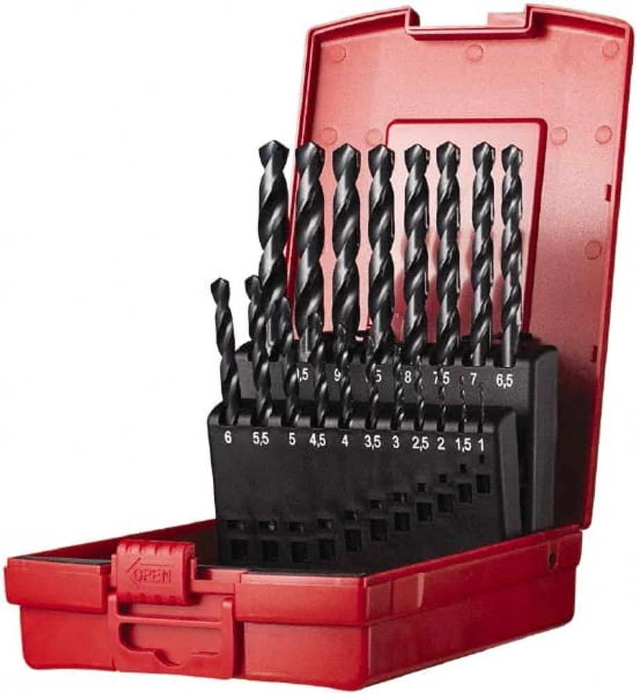 DORMER 5969724 Drill Bit Set: Jobber Length Drill Bits, 19 Pc, 118 °, High Speed Steel