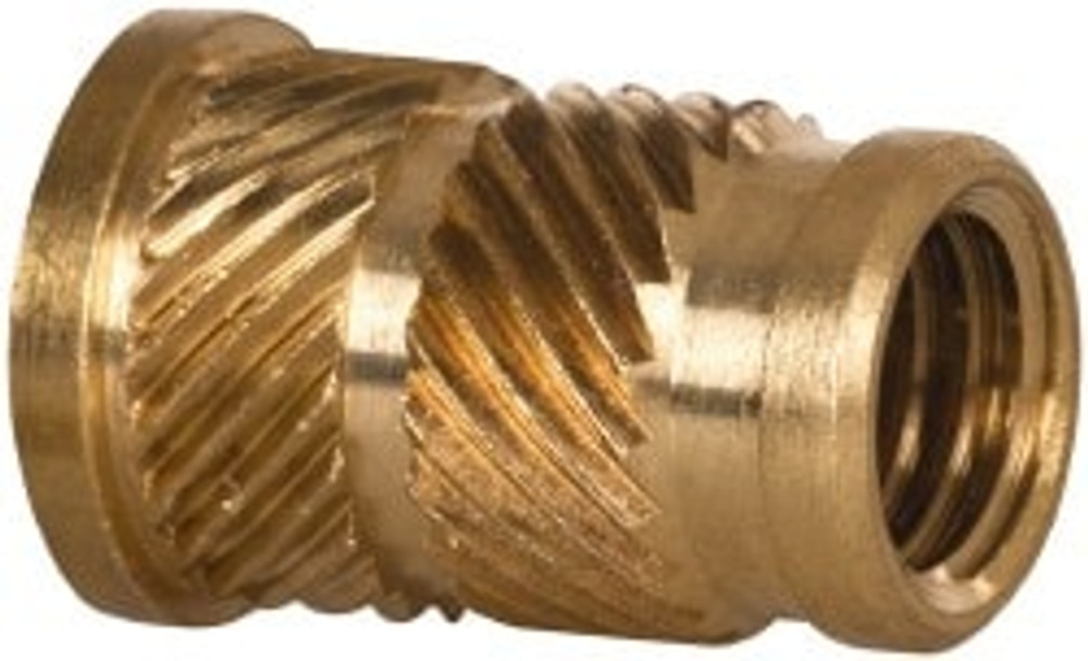 E-Z LOK FL-428-HI 1/4 28 UNF, 0.341" Diam, Brass Headed Heat Installed Threaded Insert