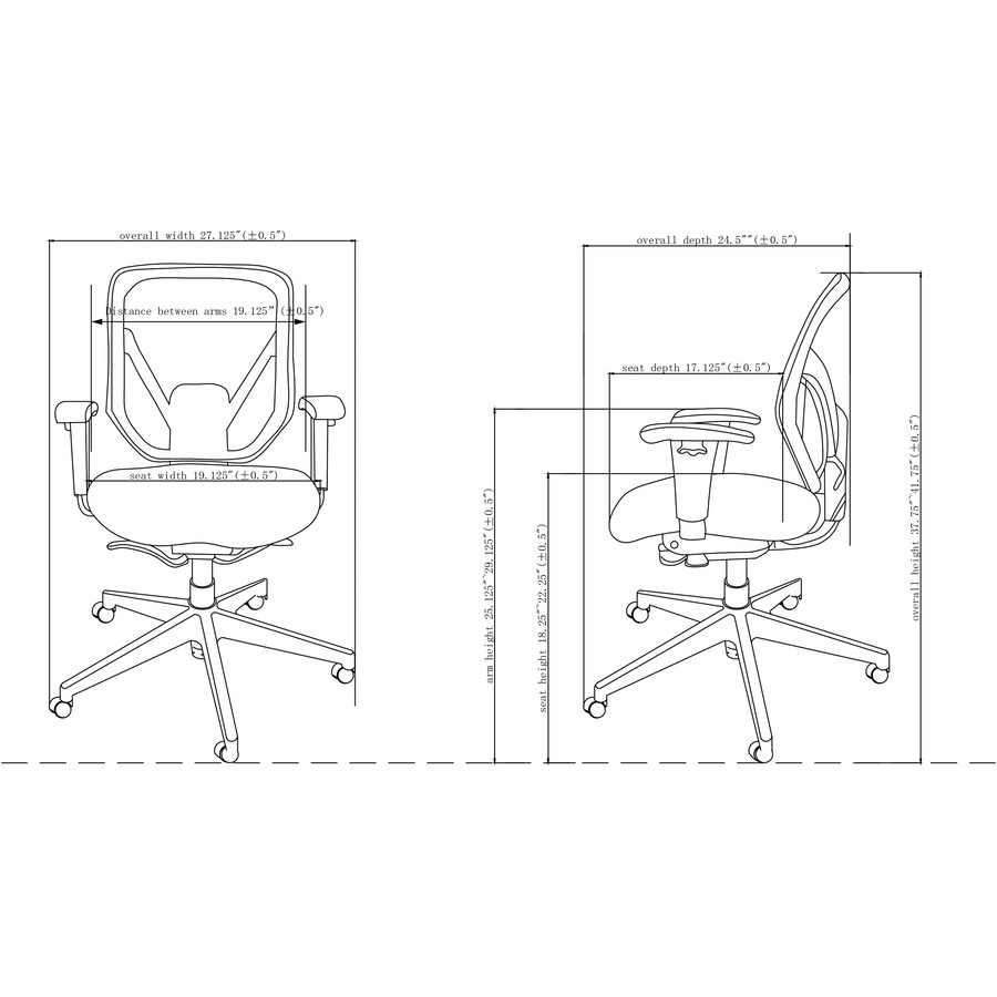 Lorell 20017 Lorell Executive Self-tilt Mesh Mid-back Office Chair