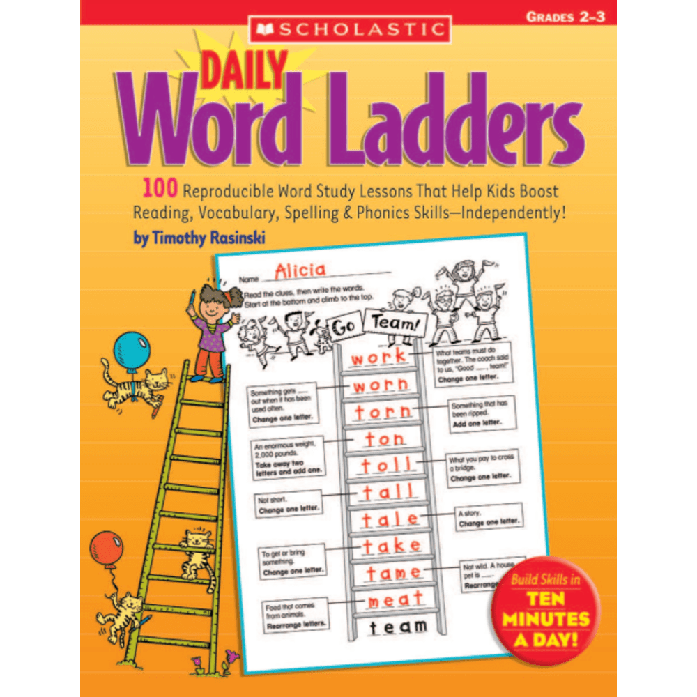 Kids climb to new heights in reading and writing with these engaging, reproducible word building games!  Kids read clues on each rung, then change and rearrange letters to create words until they reach the top.  Boosts decoding and spelling skills, broadens vocabulary and helps students become better, more fluent readers.