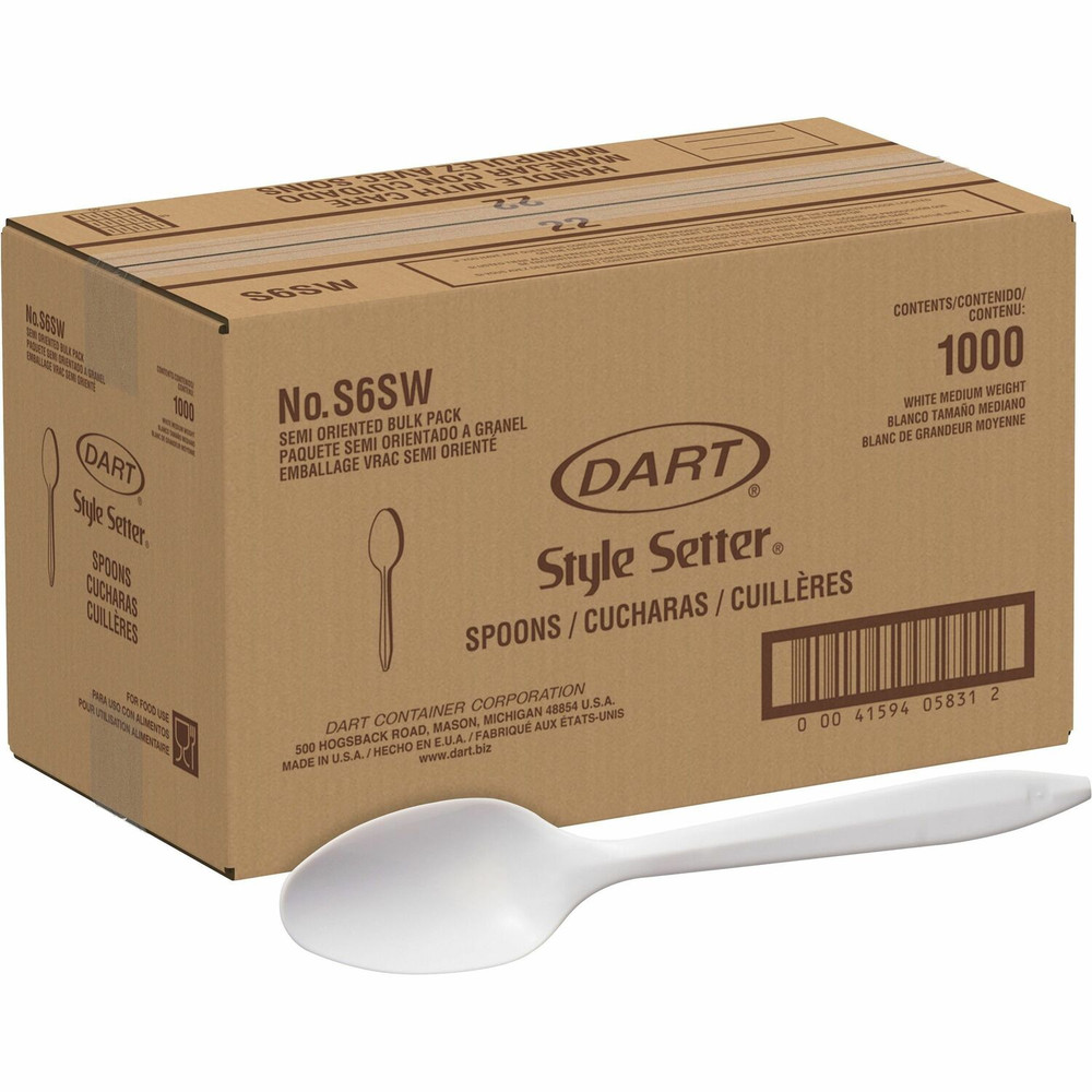 Solo Cup Company Solo S6SW Solo Cup Medium Weight Polypropylene Teaspoons