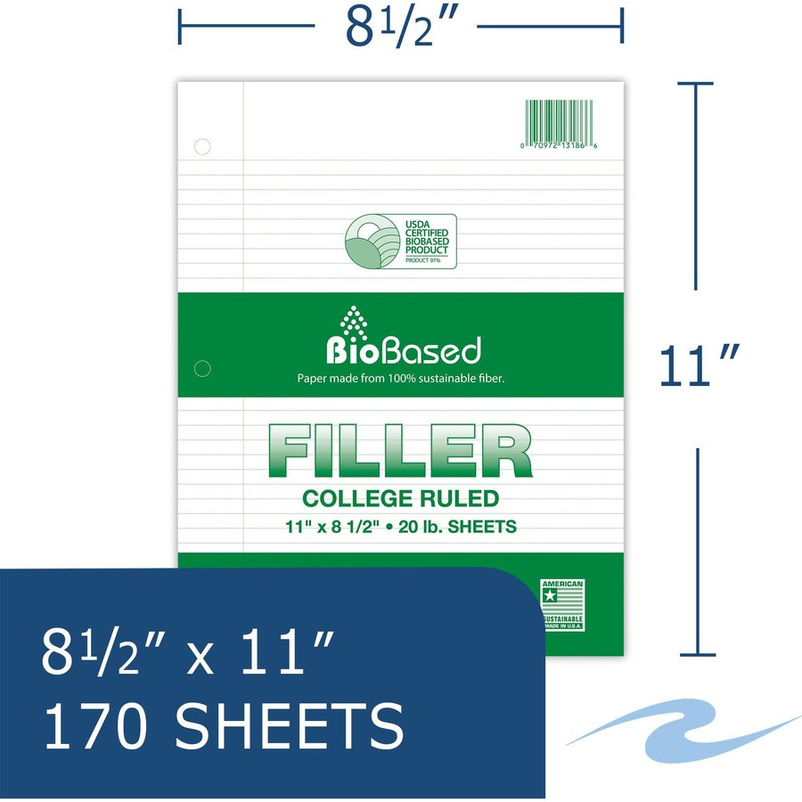 Roaring Spring Paper Products Roaring Spring 13186cs Roaring Spring BioBased Filler Paper