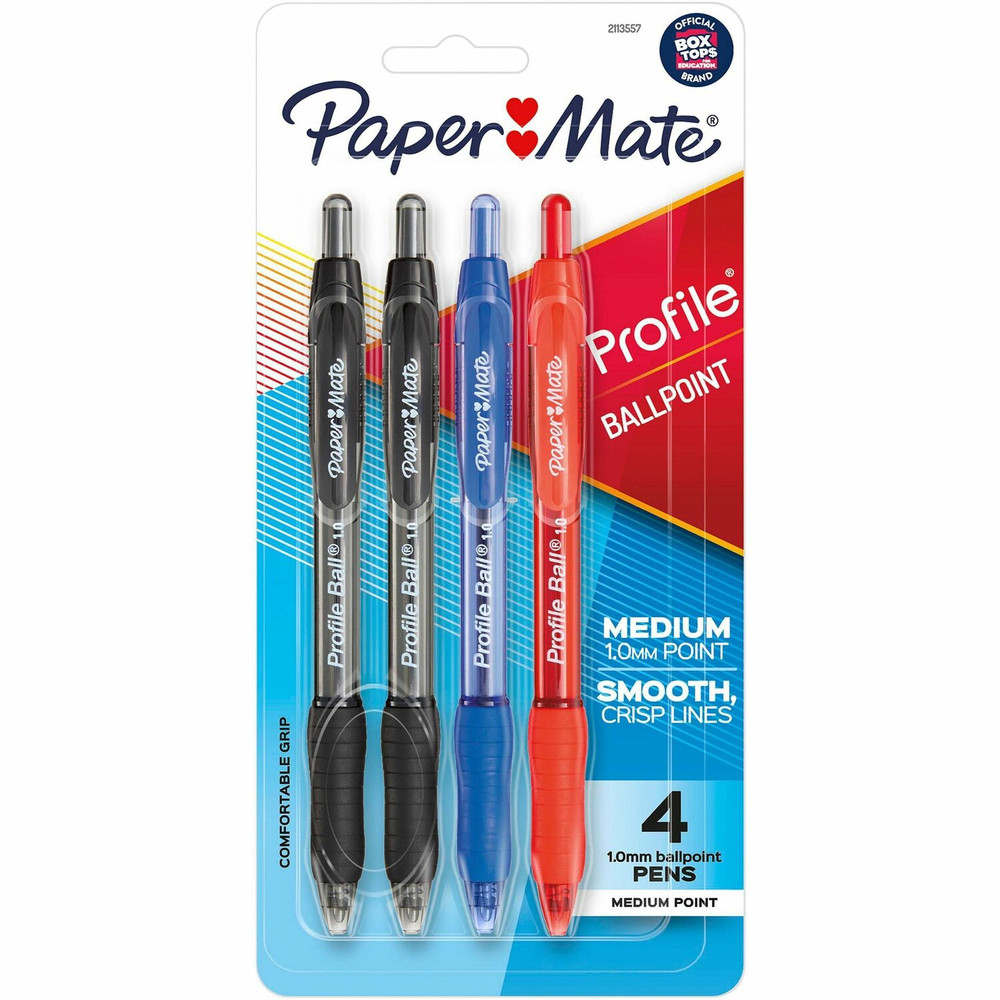 Newell Brands Paper Mate 2100912 Paper Mate Pen RT Bold Profile Asst 4/pkg