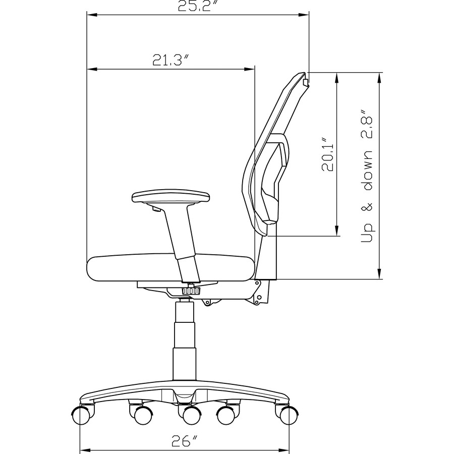 Lorell 85563 Lorell Mid-back Mesh Office Chair