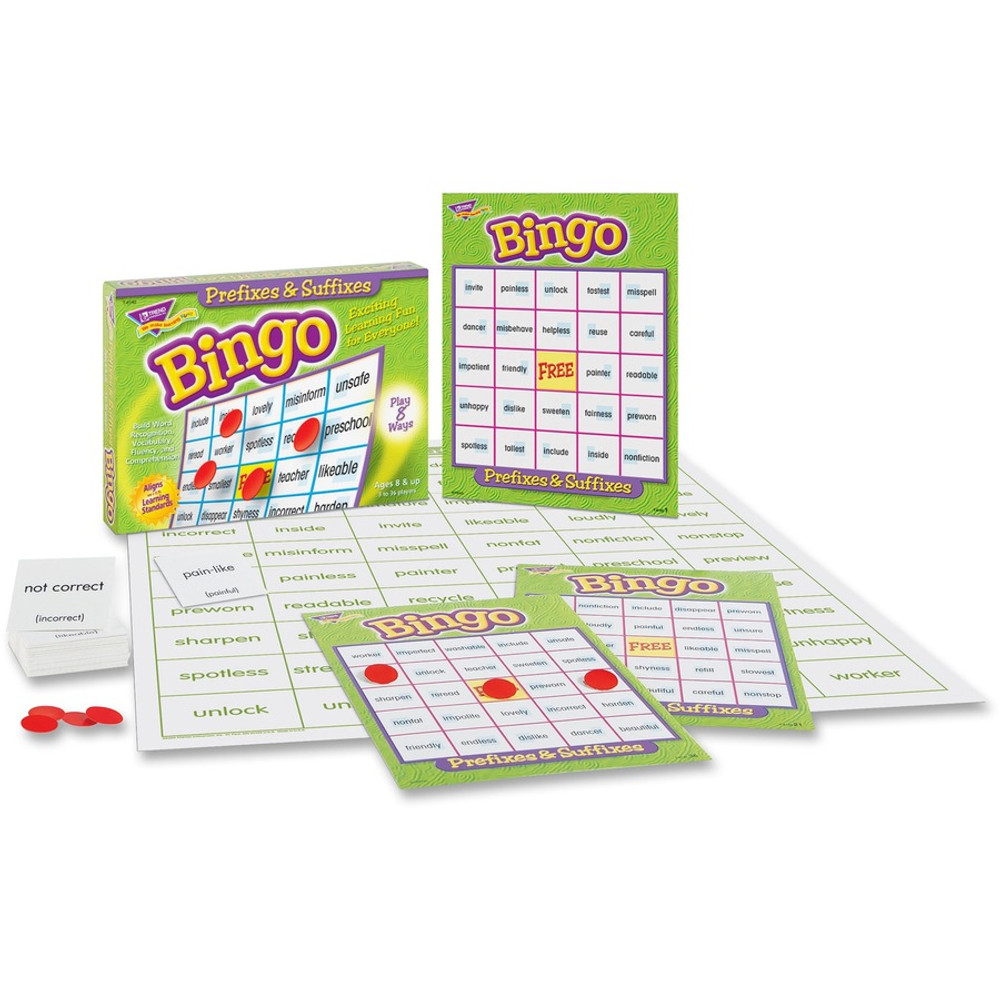 TREND Enterprises Inc. Trend 6140 Trend Prefixes and Suffixes Bingo Game